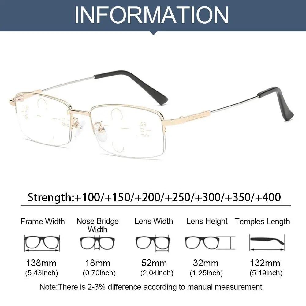 Square Eyeglasses Anti-Blue Light Reading Glasses Men Women Metal Optical Spectacle Eyeglass Progressive Near Far Glasses +1 ~+4