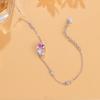 S925 Pure Silver Pink and White Synthetic Zirconia Heart Waterdrop Design Charming Bracelets for Women Daily Wear Birthday Gift