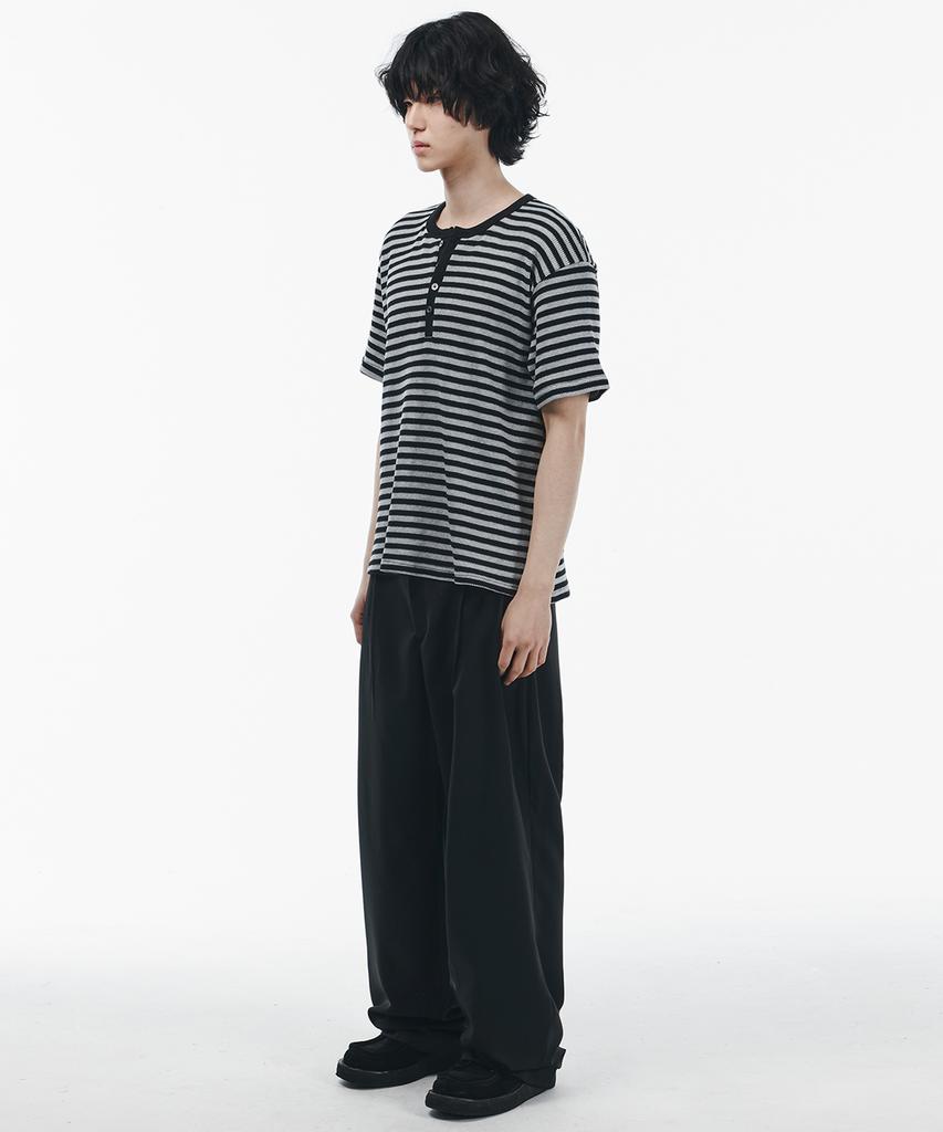 SIGNATURE [Summer Fabric Added] Double-Tuck Wide Slacks [Black]