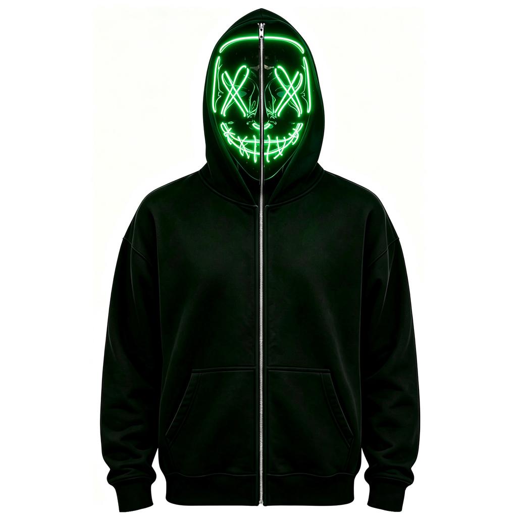Unisex Halloween Face Print Long Sleeve Hoodie Pullover Sweatshirt for Men Women