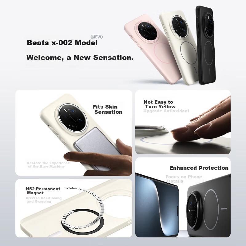 KEKLLE Magnetic Charging Case for Honor Magic7 Pro, Matte Anti-Drop Protective Cover, Midnight Black