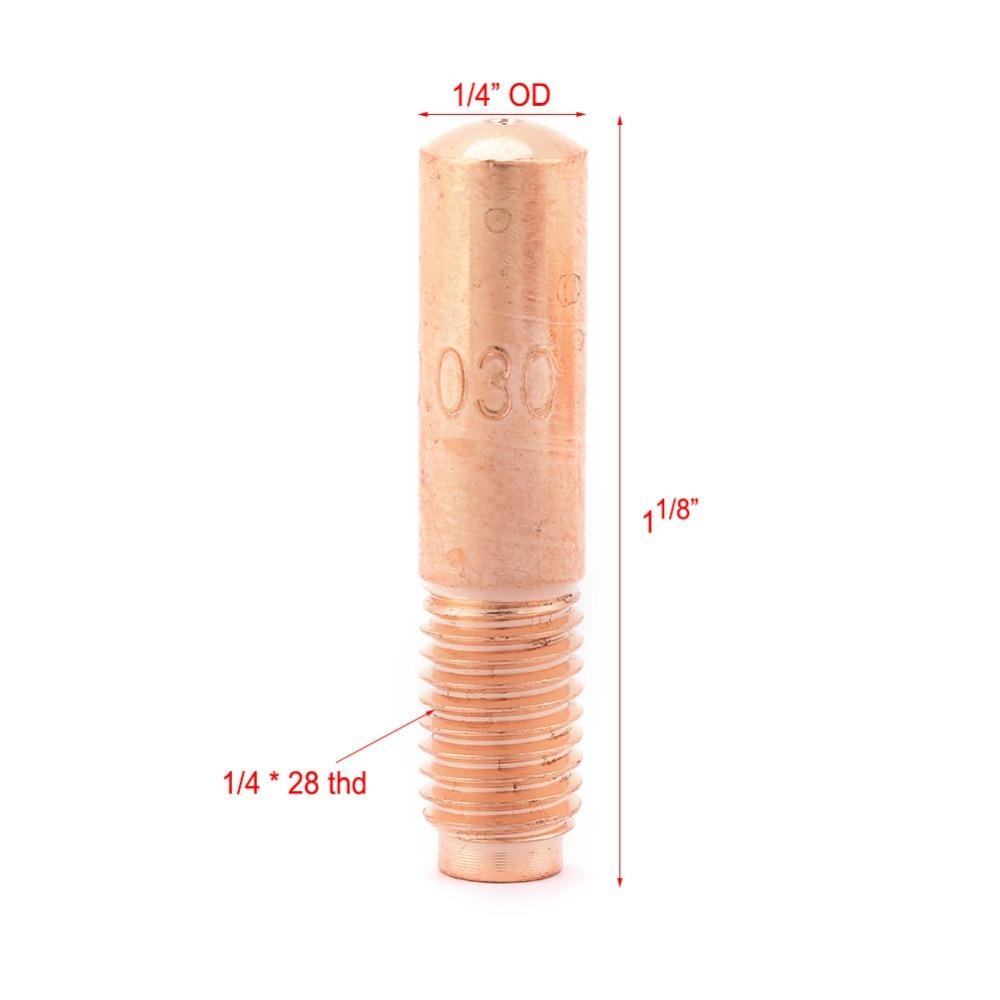 10pcs 0.024 Inch Diameter MIG Welding Contact Tips Copper Contact Tips  For MIG Welding Torch