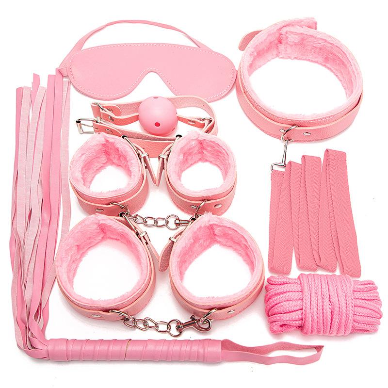 Fun Plush SM Set Adult Products Couple Training Handcuffs Binding 7-Piece Set Alternative Sex Toys
