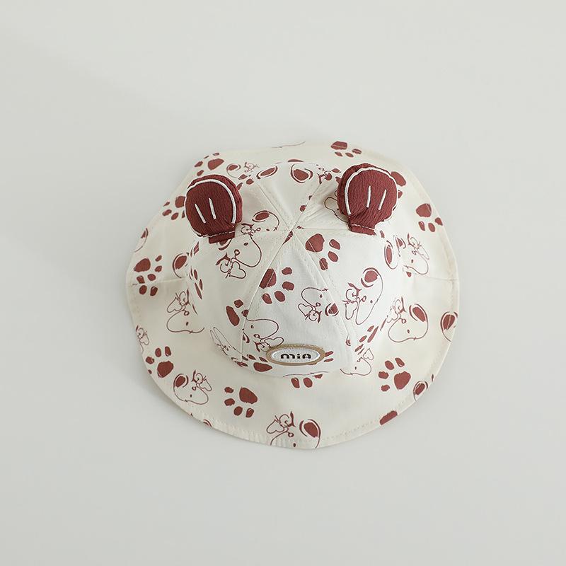 2026 Spring Unisex Korean Baby & Small Dog Cartoon Bucket Hat - Cute Sun Protection Fisherman Style