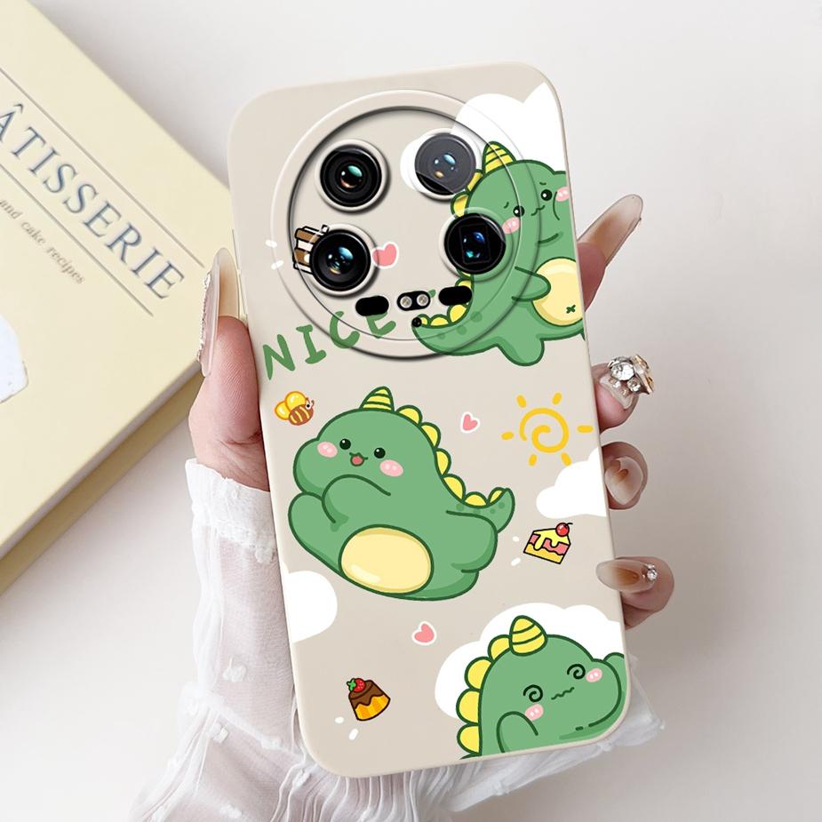 For Xiaomi 14 Ultra Case Cute Dinosaur Cartoon Cover Shockproof Phone Case For Xiaomi Mi 13 Ultra 13Ultra 14Ultra Soft TPU Shell