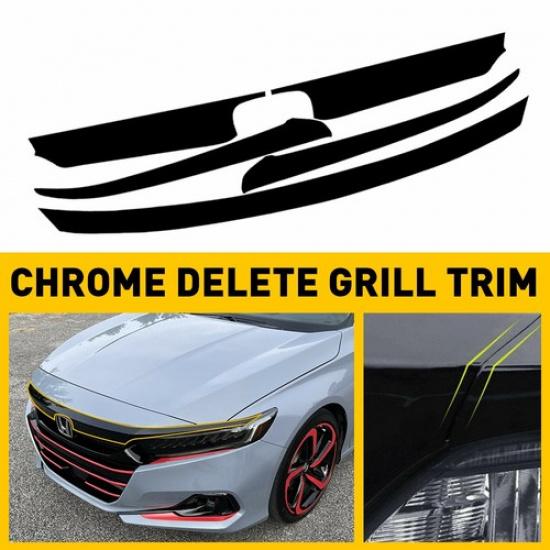 Chrome Delete Blackout Overlay for -22 Accord Honda Front Upper Grill Trim