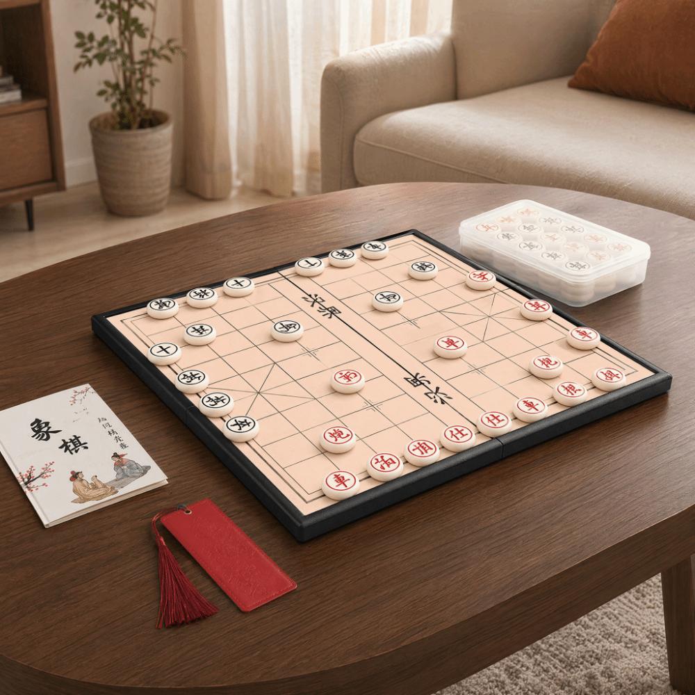 Faltbares Xiangqi Strategie Brettspiel Set Tragbares Chinesisches Schach Set Büro