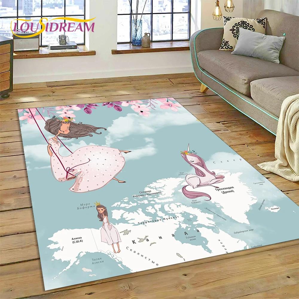 Cute Dream Ballet Girl Ballerina Fairy Carpet Rug for Bedroom Living Room Home Sofa Decoration,Child Game Large Decor Floor Mat
