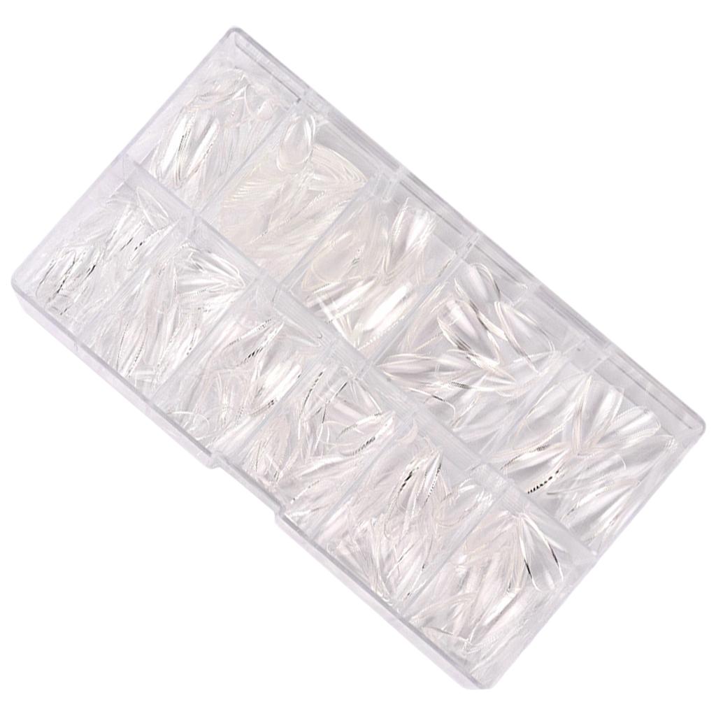 Long Fake Nails Clear Acrylic Nail Tips Almond/Stiletto Shaped False Nails 500pcs Full Cover Artificial Nails with Case