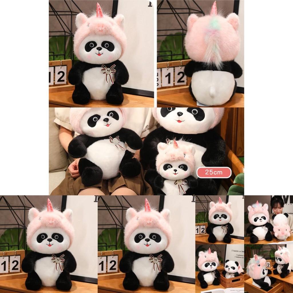 Entzückendes Einhorn Panda Plüschtier für Kinder Niedliches Stofftier Geschenk für Geburtstage