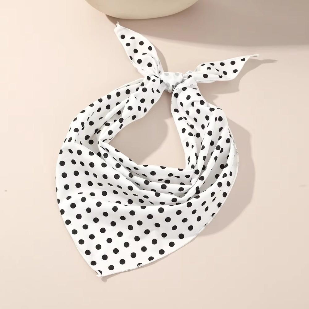 Thin Polka Dots Triangle Scarf Polyester Head Wraps Elegent Foulard Hair Band Women