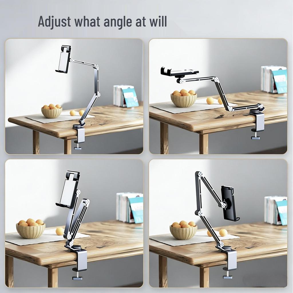 Aluminum Alloy Adjustable Bedside & Car Phone/Tablet Holder