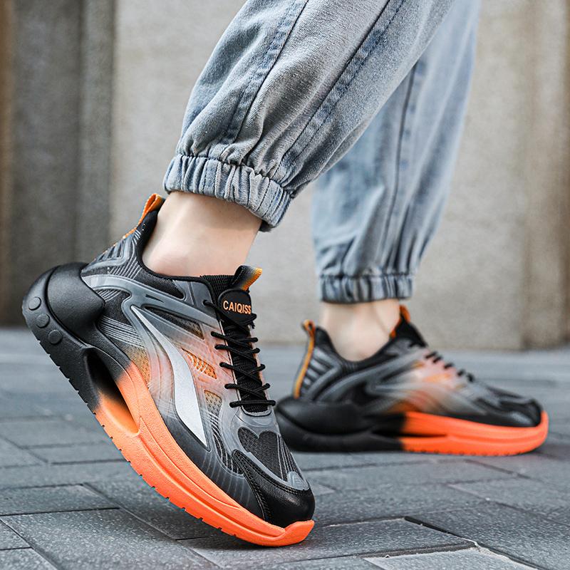 Men’s Sports Shoes Women Running Sneakers Black Basketball Shoes Thick Sole Height Increase Couple Shoes Plus Size