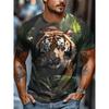 Summer Men's 3D Printed Crew Neck T-Shirt Fashion Versatile Trend Breathable Casual