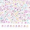 100pcs/Lot Color Acrylic Number Beads Round Flat Spacer Charm Bead for Jewelry Making DIY Bracelet Necklace Accessories