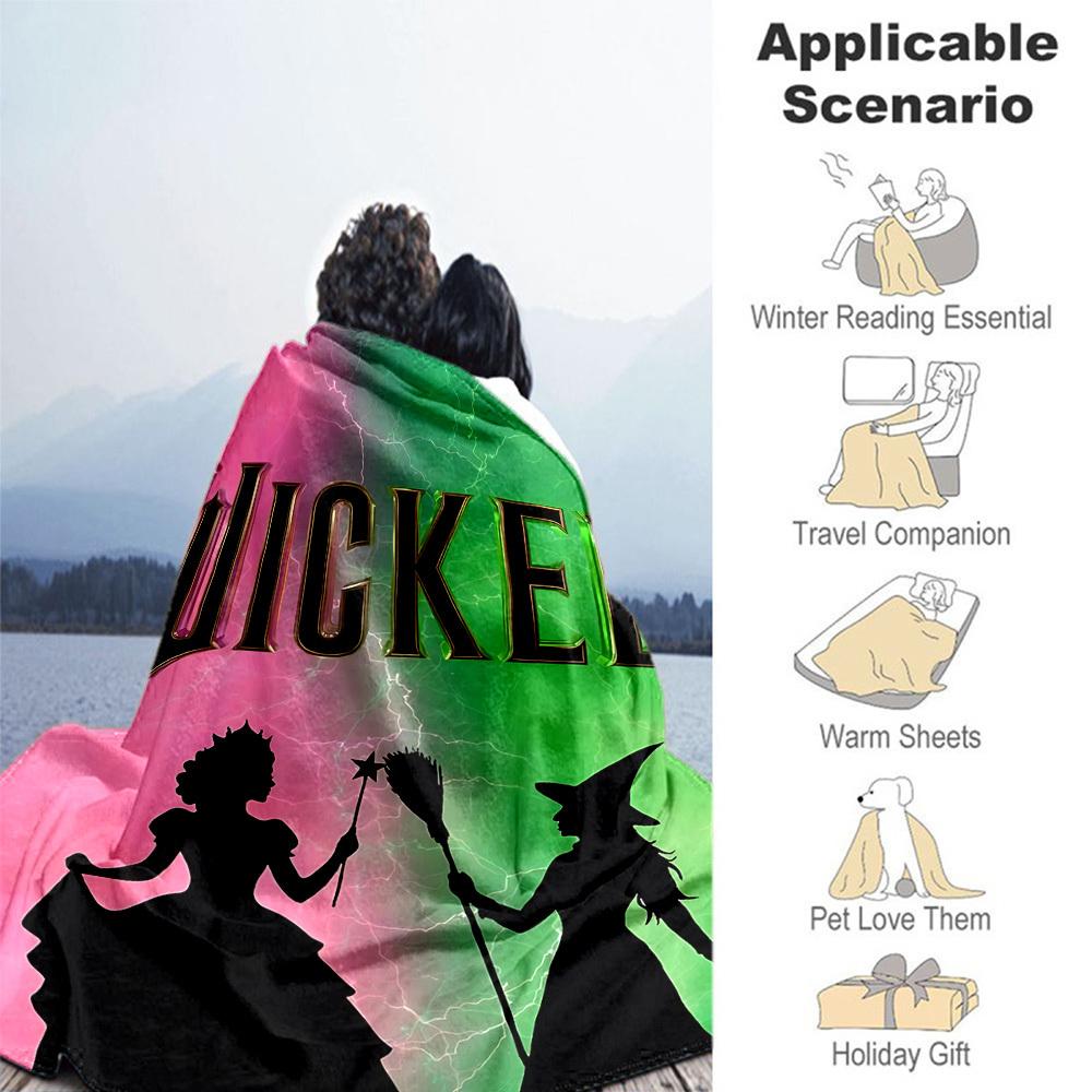 1pc Wicked Outdoor Blanket Lightweight Flannel, Soft & Warm, All-Season Use for Sofa, Outdoor, Camping, Living Room, Office115