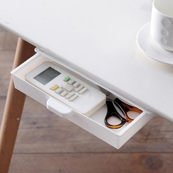 Skjult under skrivebordsskuff Selvklebende plastsminke Smykker Skrivebordsskuff for kjøkken