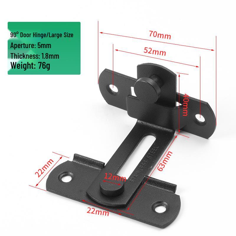 Stainless Steel No-Drill Door Lock Latch with Keyhole, Left/Right Opening, Anti-Theft Bolt.