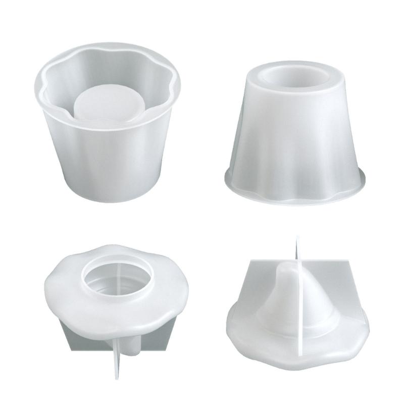 Seasonal Candle Cup Casting Mould , White 2 Piece Candle Jar Mould and Pointed Hat Lid Set for DIY Gypsum Table Display in Craft Project Use