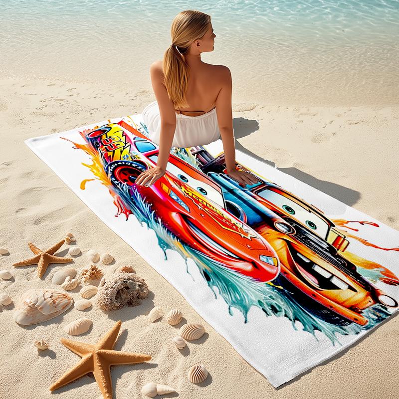 Lightning McQueen Beach Towel Outdoor Camping Beach Towel for Vacation Swim Outdoor Pool Absorbent Bath Towel