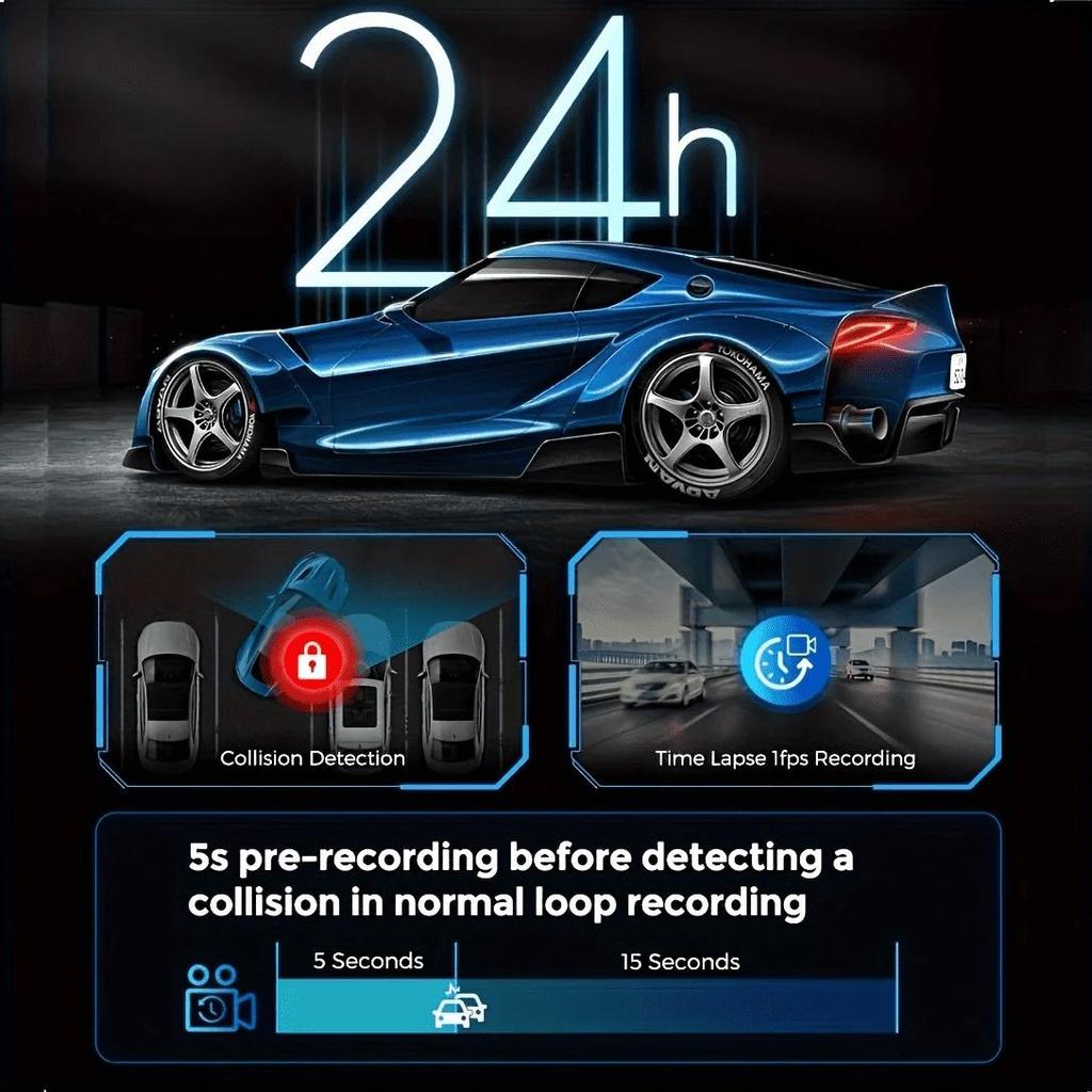 4K Dash Cam GPS WiFi UHD 3840*2160P Car DVR For Car Surveillance Cameras Night Vision Video Recorders Dashcam 24H Parking Monitor