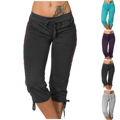 Womens Casual Fashion Low-rise Cropped Trousers Skinny Casual Pants Sweatpants