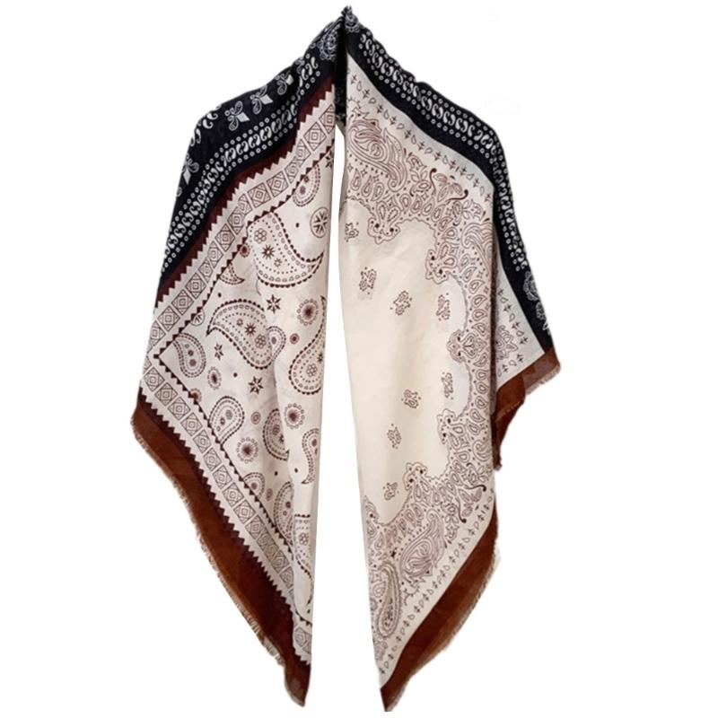 Soft Polyester Neck Scarf Multiuse Print Shawl Wrap Styling Scarf For Women and Girl Outdoor Beach Vacation Office