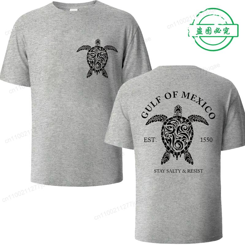 Gulf of Mexico Retro Turtle Shirt T-shirt Men Women Summer Loose Couple Short Sleeve Tops Harajuku Y2k Vintage Tee Fashion Top