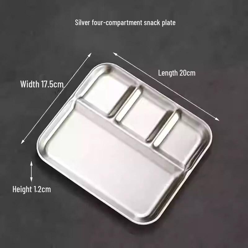 Stainless Steel Multi-Compartment Serving Plates