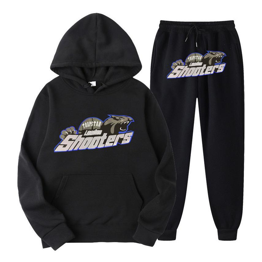 Unisex Trapstar Red & Black Tiger Head Hoodie and Sweatpants Set