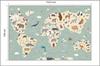 Photomural Colorful World Map Non-Woven 152.5x104