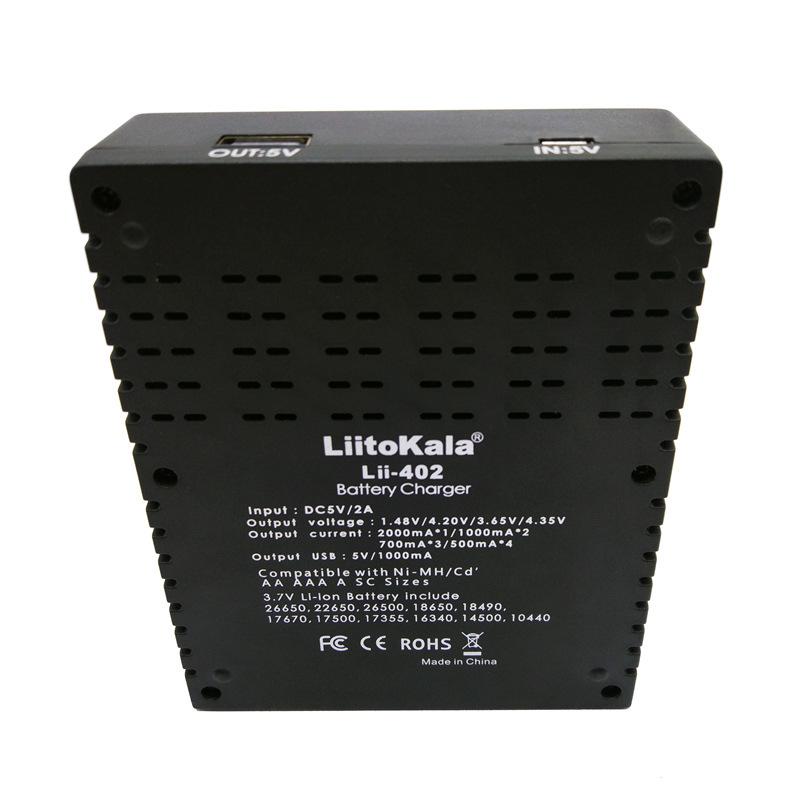 LiitoKala lii-402 Lithium 18650 Battery Charger with USB Output