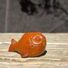 Lucky Charm Wood Carving Ornament Mini Tea Pet Cute Koi Fish Ornament  Tabletop Display