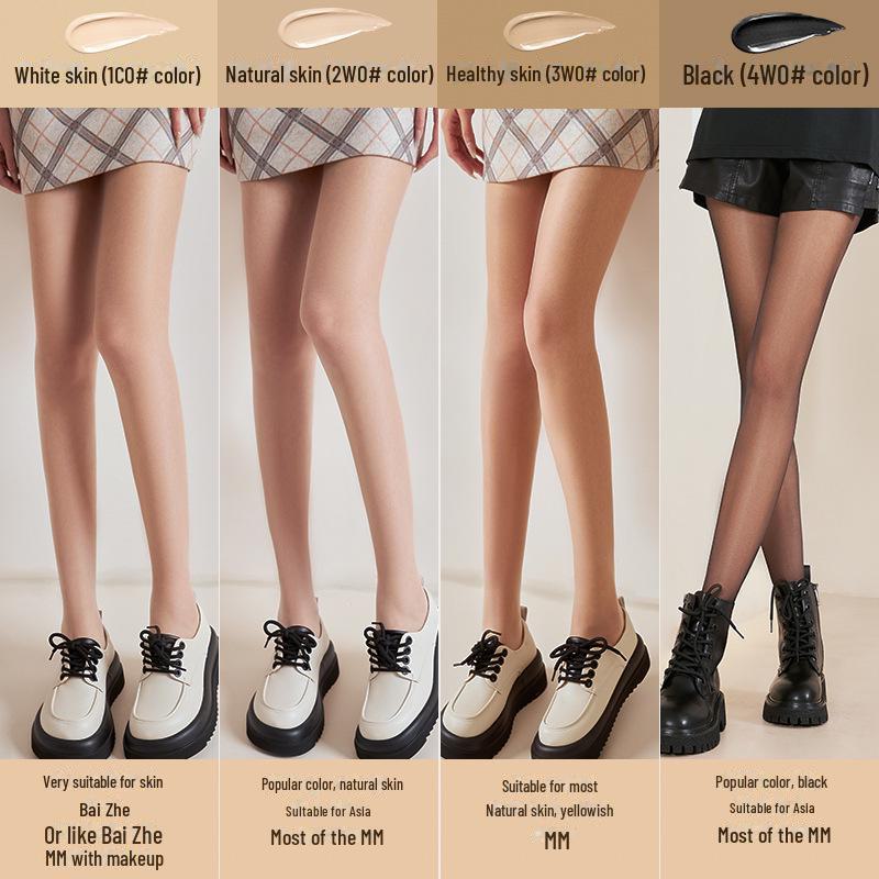Women's Ultra-Thin Pineapple Silk Stockings - Anti-Snag 0D Black, Ideal for Spring and Summer.