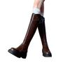 Pretty Concubine Punk Cyber Knee Boots Children Thin Long Boots High Boots Autumn and Winter Velvet Knight Boots