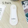 5 Pairs of Women's Summer Thin Ice Silk Sweat Absorption Shallow Mouth Invisible Short Boat Socks