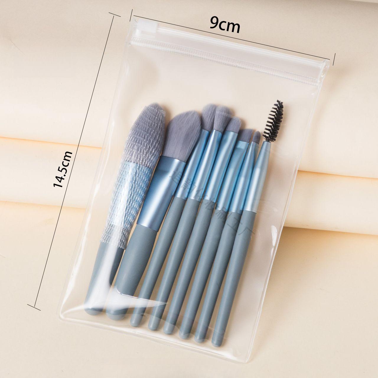 

Набор из 8 пастельных кистей для макияжа «Макарон» - Портативный дорожный набор с косметичкой 8Brush the Haze Blue【PE