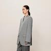 Less Women's Loose Fit Merino Wool Blend Long Blazer
