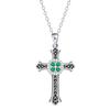 Four-Leaf Clover Cross Necklace for Women - Elegant and Unique European and American Jewelry Design.