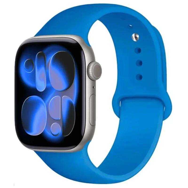 For Watch Bands 46mm 42mm 45mm 44mm 40mm Silicone Sport Bracelet Iwatch Series 11 10 - 8 7 6 5 4 SE 9 Ultra 3/2 49mm Strap