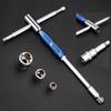 Rotating T Handle Wrenches with Sliding Levers and Interchangeable Heads for 1/2 3/8 1/4 Socket Solid High Carbon Steel