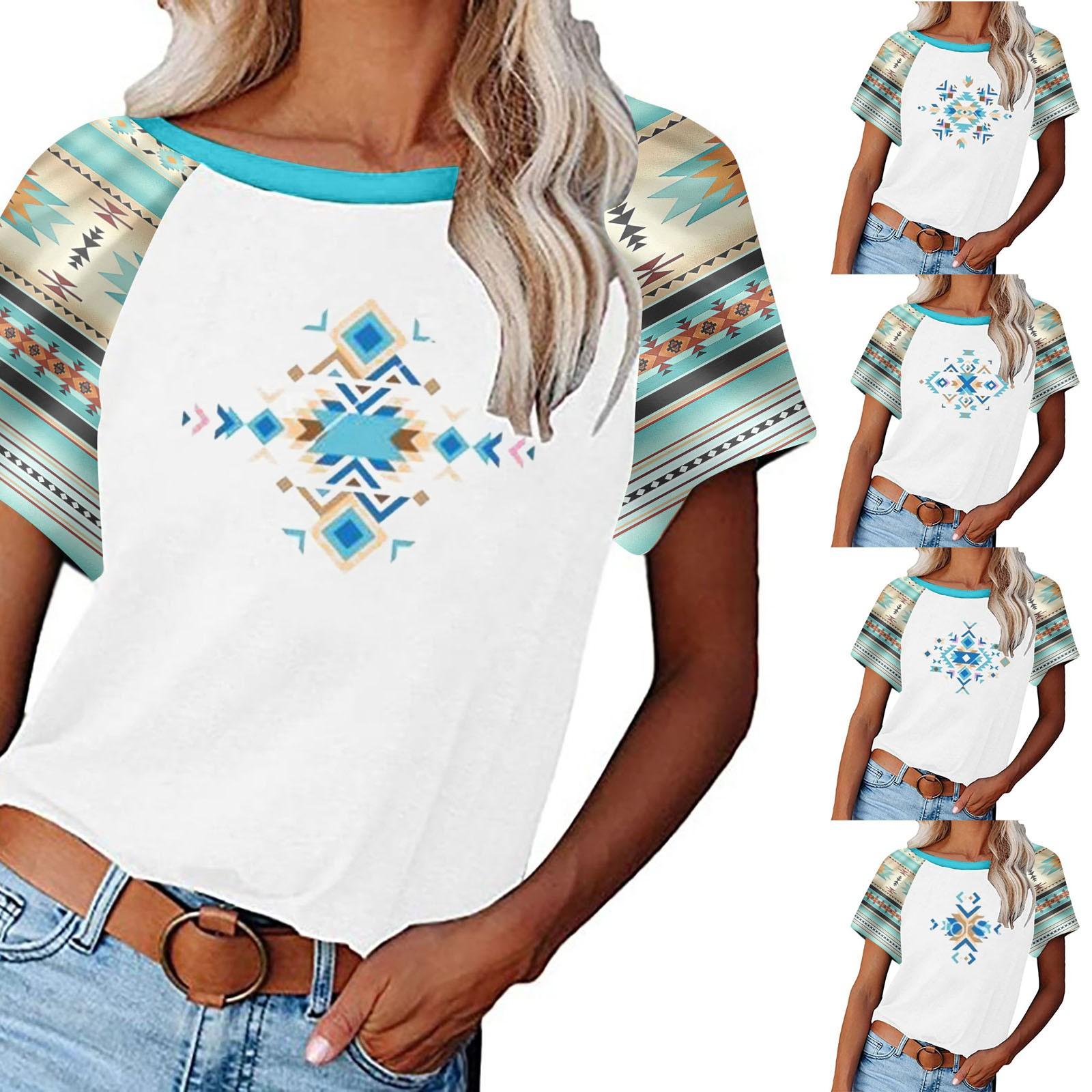 

Женская повседневная футболка с короткими рукавами и круглым вырезом с принтом