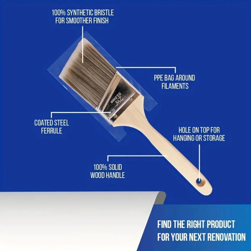 5Pcs High Quality Paint Brush BBQ Brush for Barbecues Furniture Handle and Wall Painting with Soft Hair and Wooden Handle