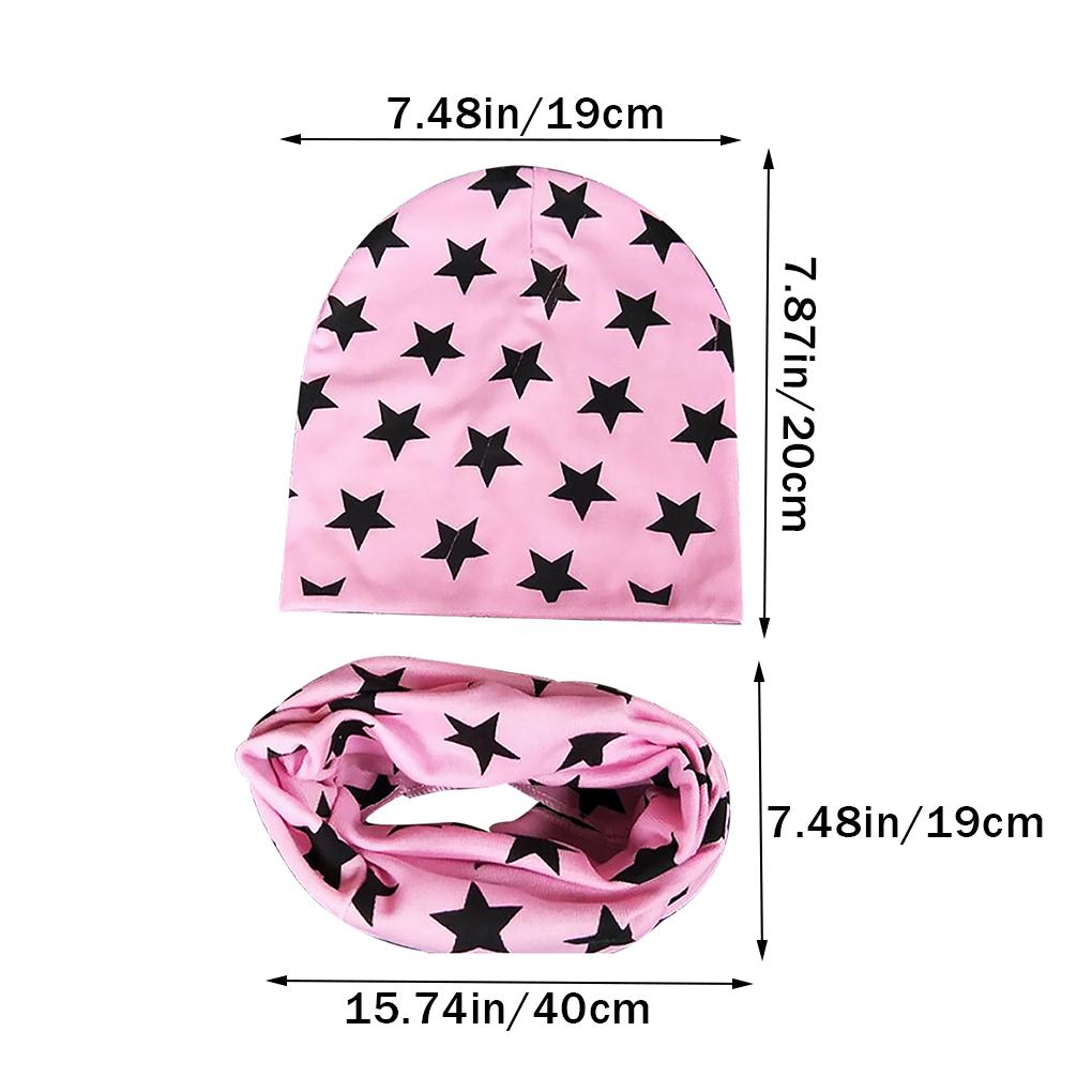 3PCS/Set Kinder Hut Schal Dekoratives Halstuch Kinder Mütze Kopfbedeckung Bedruckt Ankleiden Kleidung Dekoration