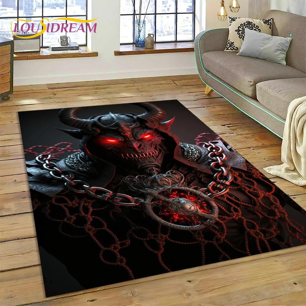 Gothic Horror Monsters Demon Ghost Carpet Rug for Bedroom Living Room Home Sofa Decoration,Children Game Large Decor Floor Mat