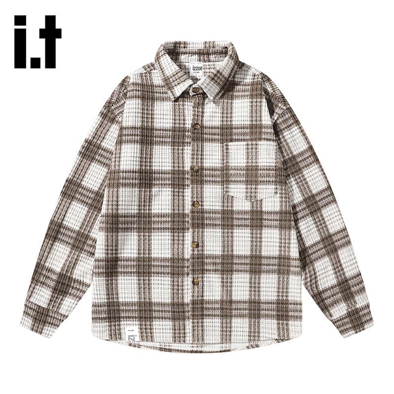 Izzue Unisex Plaid Long Sleeve Shirt XL