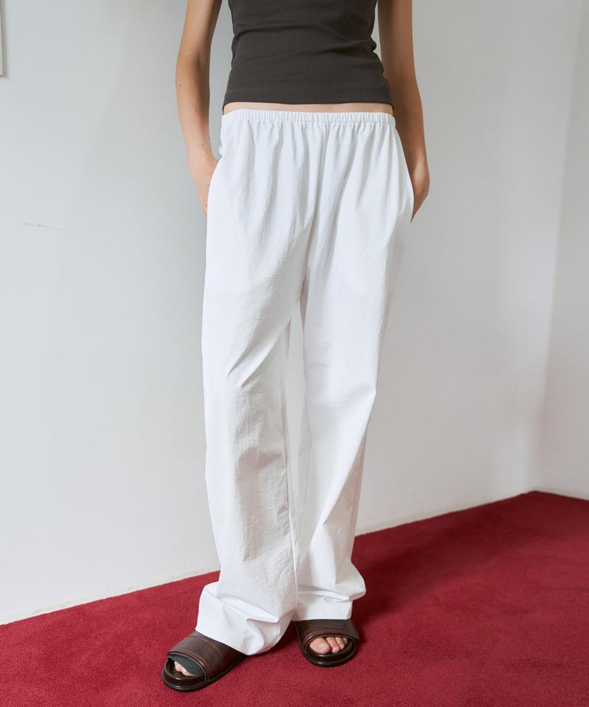 38COMEONCOMMON Wide Drawstring Hem Pants (White)