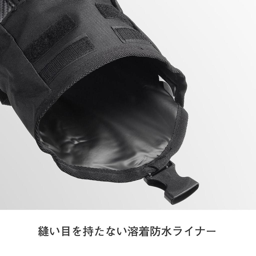 Komine SA-211 729 Waterproof Leg Bag for Motorcycles, Reflective Black, 0.6. gal. (2.2 L), -Repellent