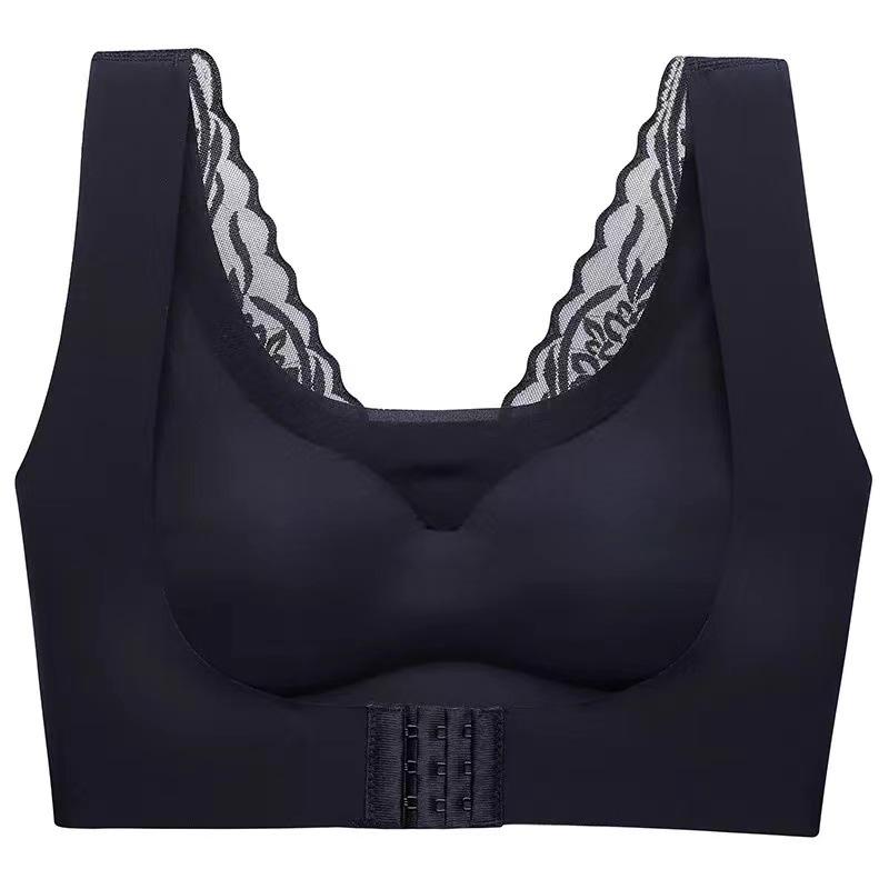 

Женское кружевное нижнее белье из латекса с красивой спинкой, женское корректирующее бюстгальтер на пуговицах спереди, спортивное нижнее белье больших размеров 2XL