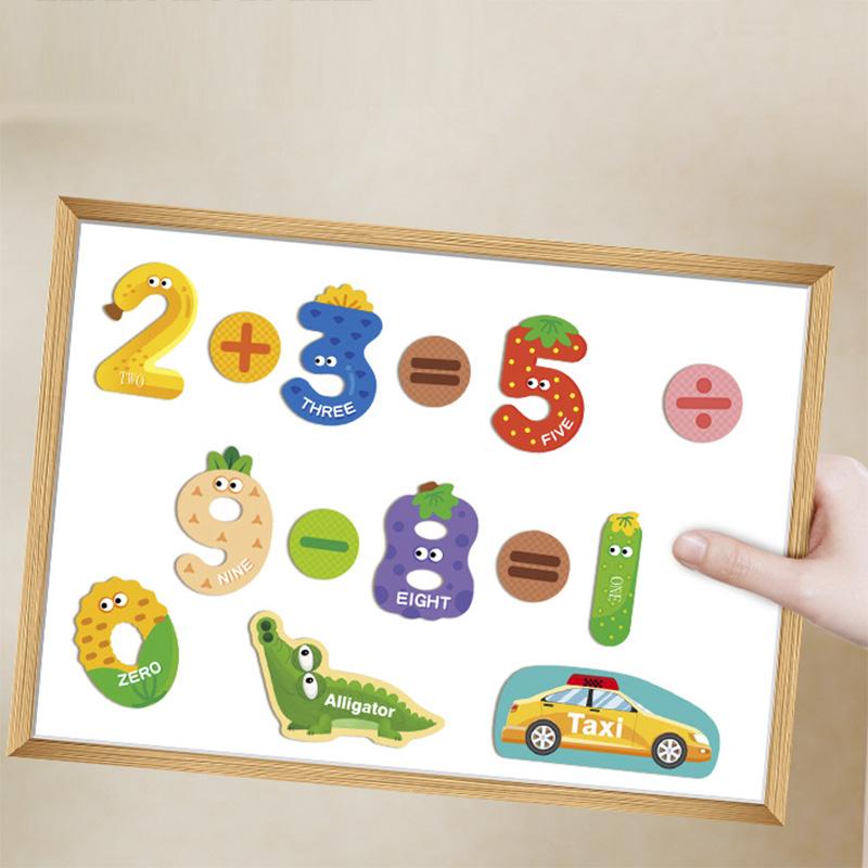 Non-Toxic Magnetic Cognitive Matching Puzzle Letters Numbers Animal Vehicle Refrigerator Sticker Educational Toys For Children Kids